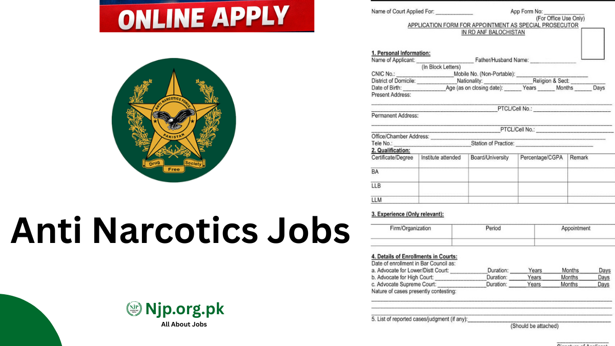 Anti Narcotics Jobs 2026