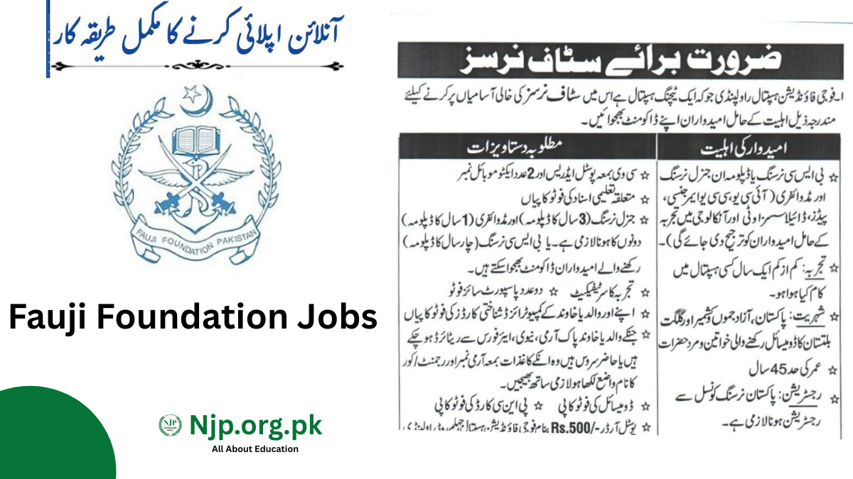 Fauji Foundation Jobs 2026 Online Apply
