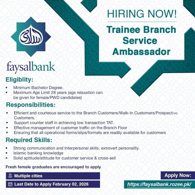 Faysal Bank Jobs 2026 Advertisement