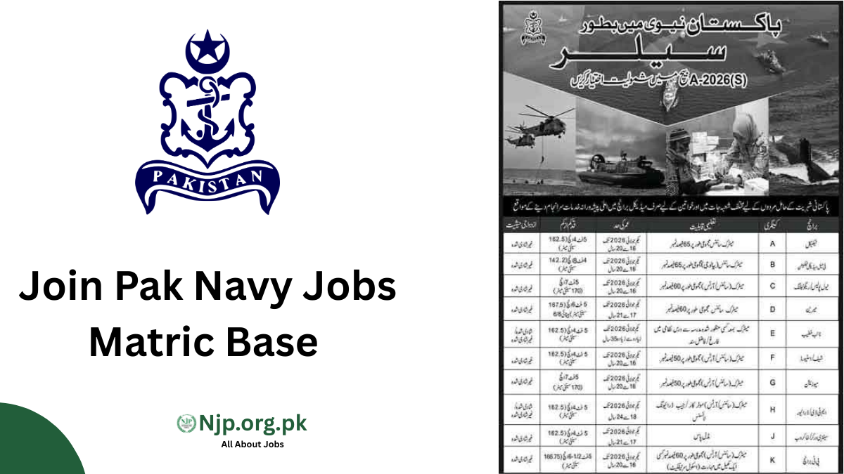 Join Pak Navy Jobs Matric Base