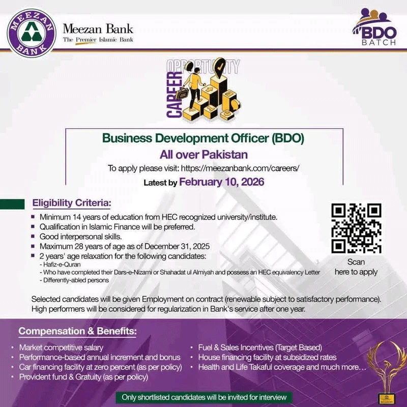 Meezan Bank Jobs 2026 Advertisement