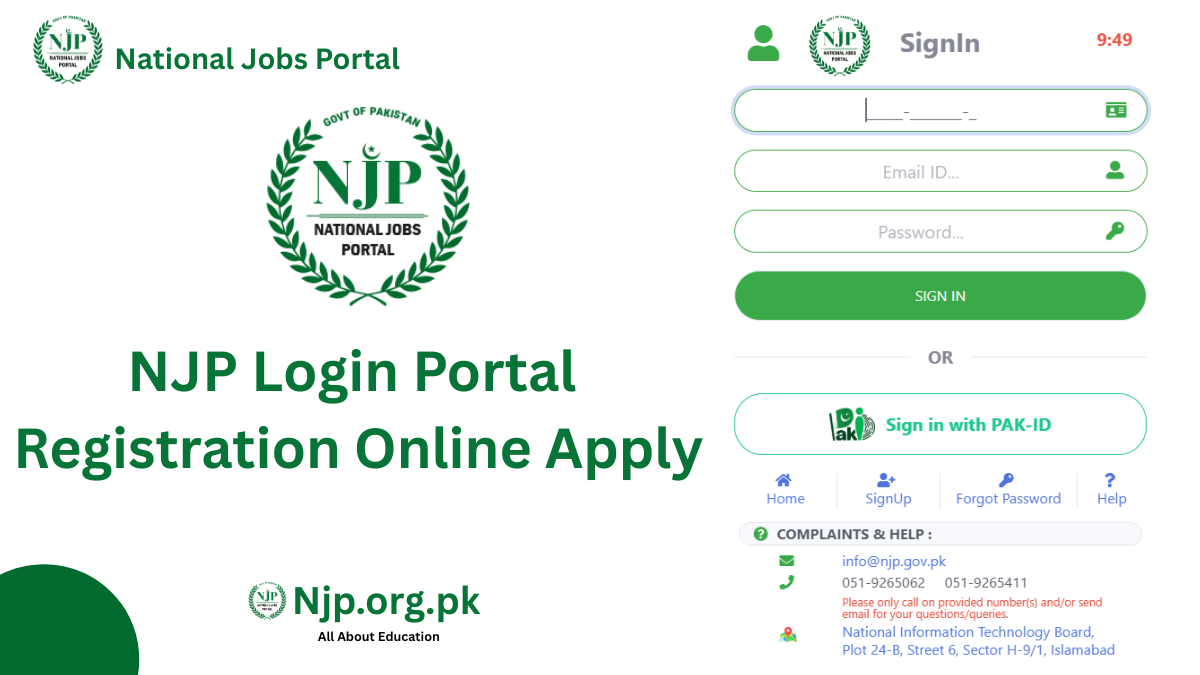 NJP Login 2026 Portal Registration Online Apply njp.gov.pk