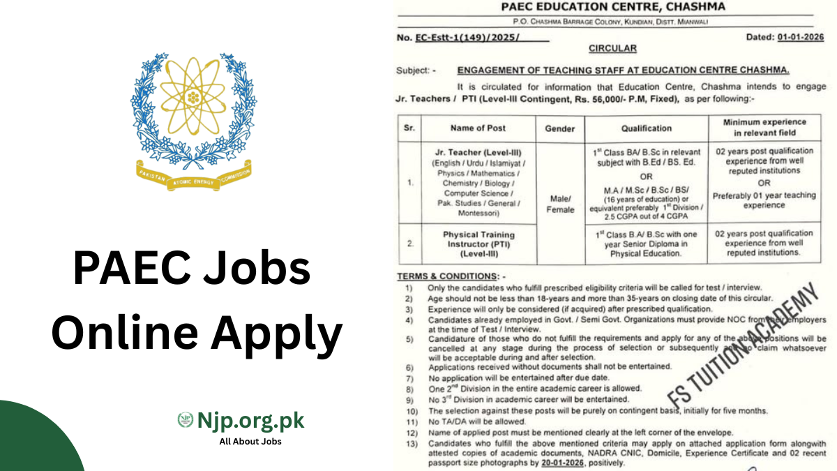 PAEC Jobs 2026