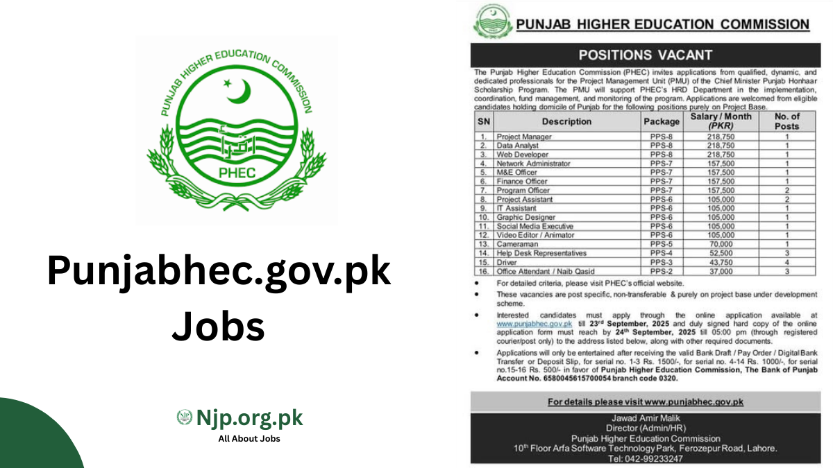 Punjabhec.gov.pk Jobs 2026 Online Apply